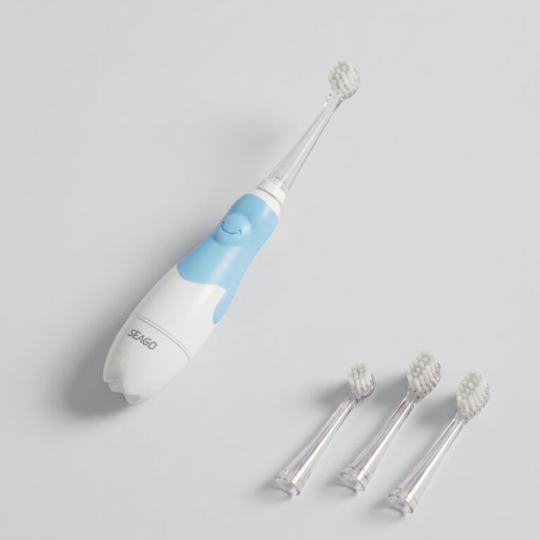 Baby sonic electric toothbrush with gentle brush heads for early oral care