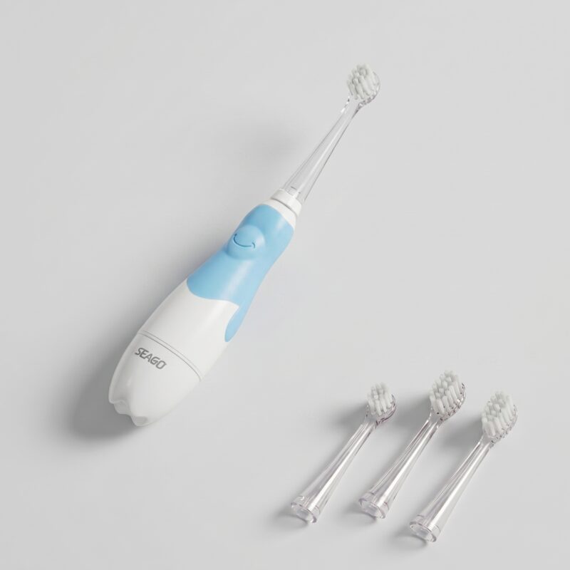 Baby sonic electric toothbrush with gentle brush heads for early oral care