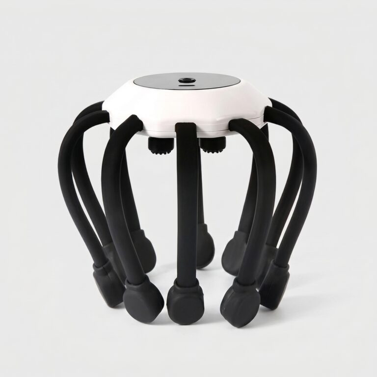 Rechargeable electric scalp massager with flexible kneading massage nodes