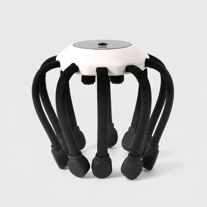 Rechargeable electric scalp massager with flexible kneading massage nodes