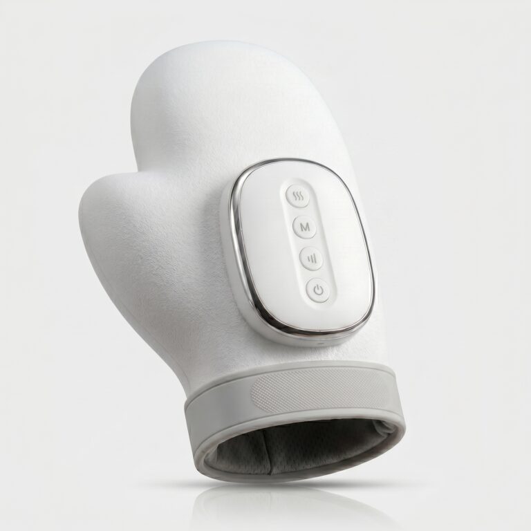 Cordless heated hand massager with adjustable compression and heat settings