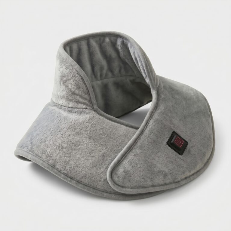 Soft heated neck and shoulder wrap with adjustable temperature settings Soft heated neck and shoulder wrap with adjustable temperature settings